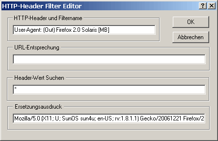 Fenster des Headerfilter-Editors