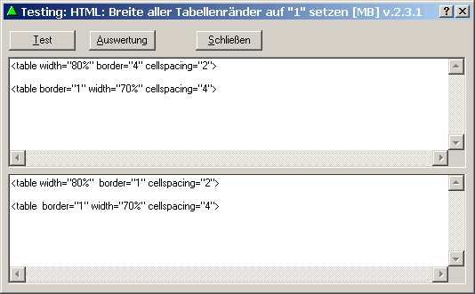Testfenster fr Filter und Ausdrcke: Test eines Filters